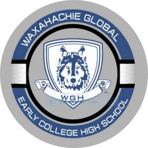 school logo with a wolf